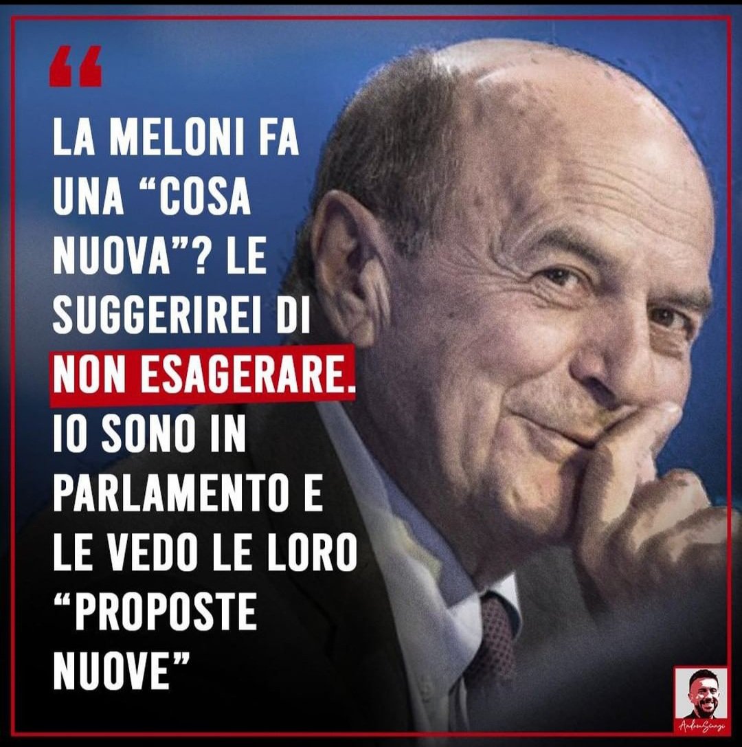 L'onorevole Bersani sempre efficace e chiaro nei suoi commenti.