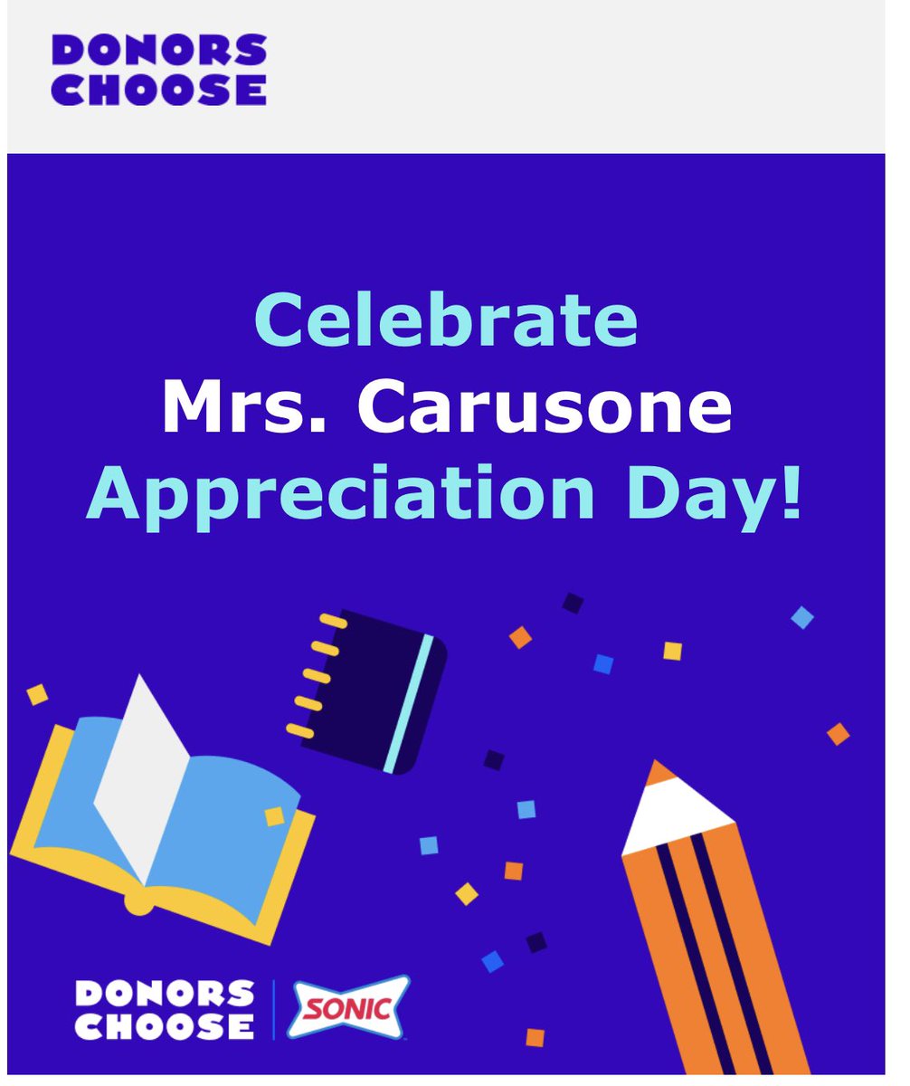 MrsCarusone's tweet photo. https://t.co/WiWTL5CIiX #HappyTeacherAppreciationWeek  #DonorsChoose @craignewmark https://t.co/lMloHYeRSz