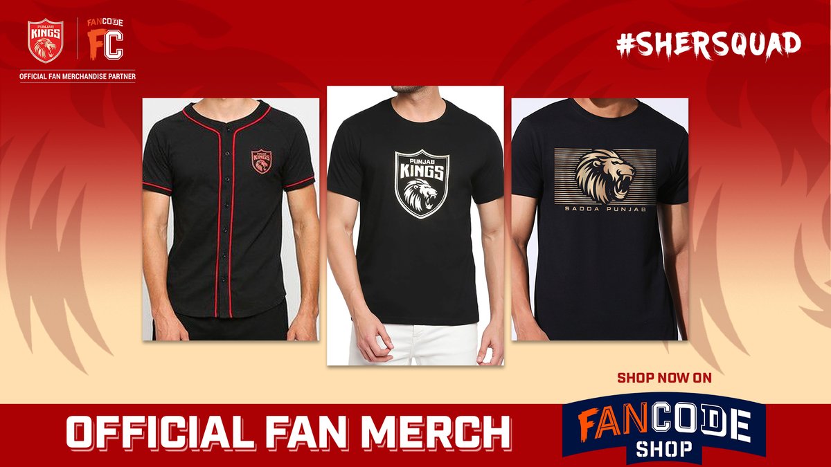 PunjabKingsIPL's tweet photo. #SherSquad, make your summers ☀️ more stylish 😎 & interesting with #PunjabKings
official fan merchandise, available now on the #FanCodeShop ▶️ https://t.co/VbG8g6ciR3
@FanCode #BuyOnFanCodeShop #T20FeverOnFanCodeShop #SaddaPunjab https://t.co/C1SO7d7xCT