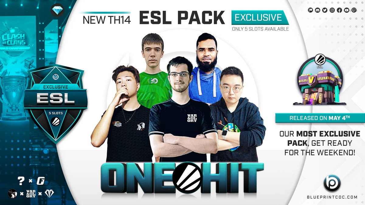 💎┋Our Most Exclusive Pack is here!

🛠️┋5 TH14 ESL Top quality bases ready for every eSports challenge by:
<a href="/agent33_coc/">agent33</a> 
<a href="/end7_coc/">NAVI End</a> 
<a href="/diff1412/">여자의 향기</a> 
<a href="/Moktar145/">Moktar</a> 
<a href="/ElarreHD/">Elarre</a> 

⏰┋Remember, it's only 5 SLOTS!

Get it before it's too late! ⬇️
blueprintcoc.com/ESL-Exclusive