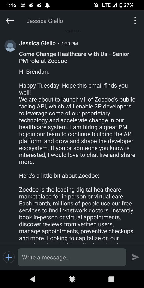 healthapiguy's tweet photo. Zocdoc launching an API https://t.co/t5uuXofUBg