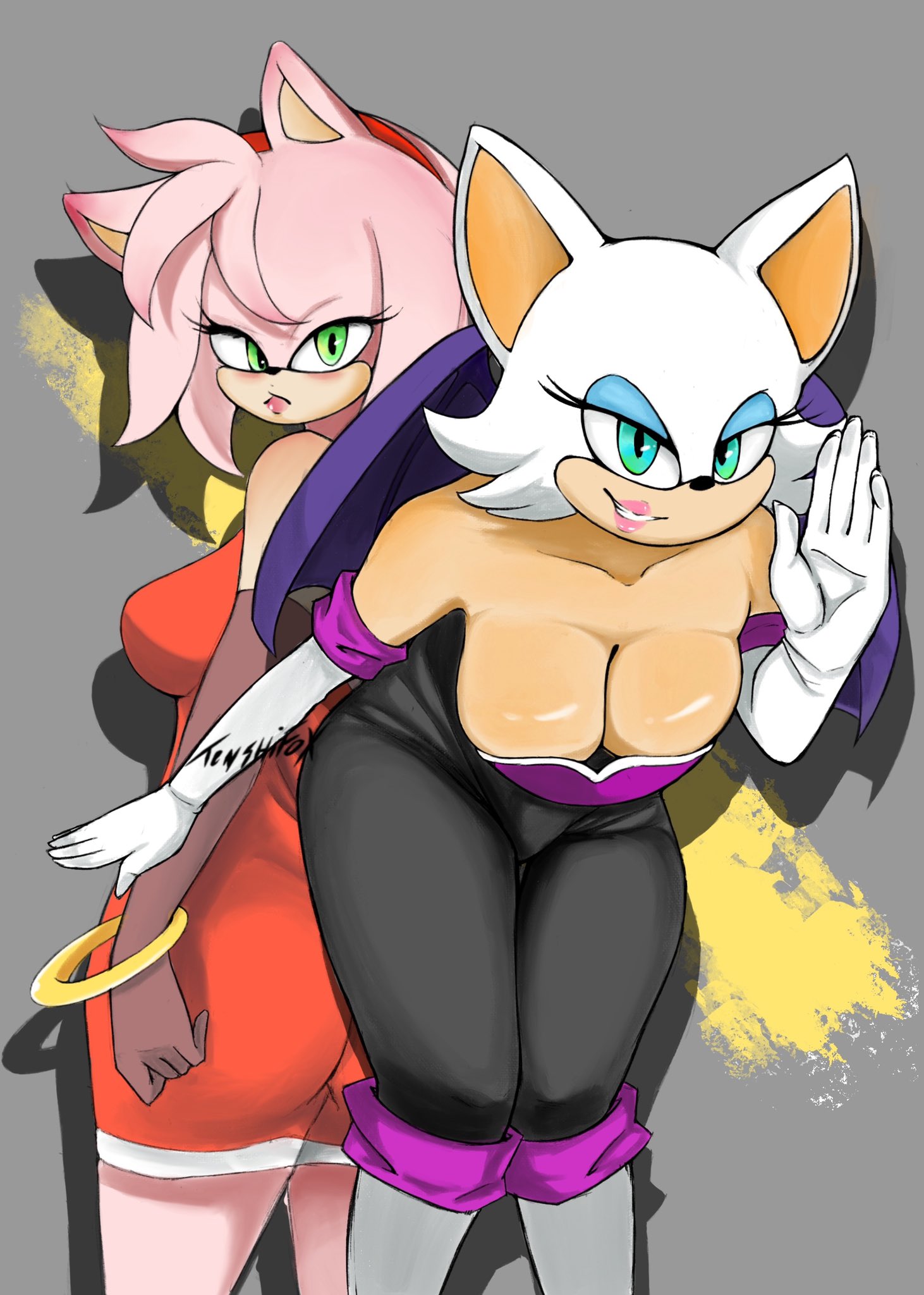 天使 Tenshi On Twitter Amy Rose And Rouge The Bat Finished Amyrose 