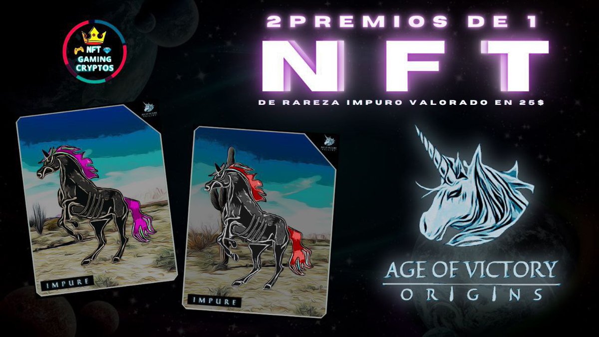 NftGamingCripto's tweet photo. New #Giveaway ‼️ 🤯

Sorteamos 2 #Nfts valorados en $25 c/u de @ageofvictory 🦄 🚀

Para participar 👇

1️⃣ Like y RT ✅
2️⃣ Seguir @ageofvictory y @NftGamingCripto✅
3️⃣ Mencionar a 3 amigos ✅
4⃣ Únete a su TG: https://t.co/KQYO8nHZTs ✅

🔥 Mucha suerte a todos 🔥

#NFTGiveaway https://t.co/9xDUZiTJ50