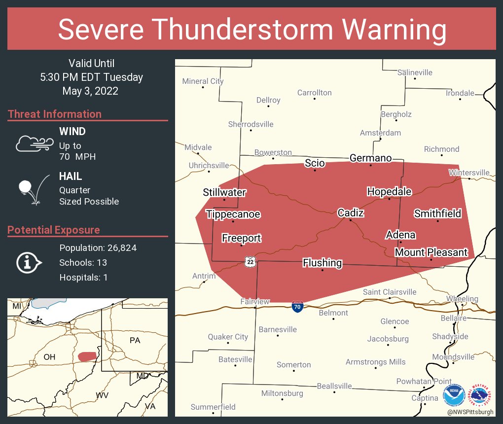 NWS Severe Tstorm on Twitter "Severe Thunderstorm Warning including