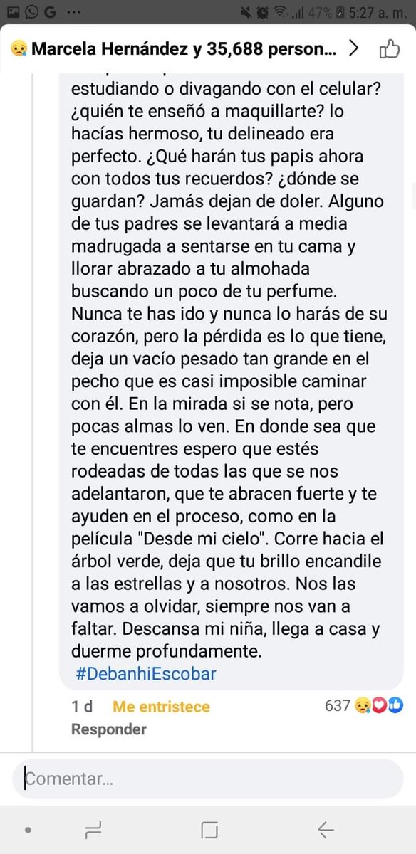 AlexMz2807's tweet photo. Me llegó al alma, ese hermoso comentario.🥺🥺♥️

🌻💜💜💜

#DebanhiSusanaEscobarBazaldua #Debanhi #debanhisusana #DebanhiNoSeOlvida https://t.co/8a5iKUvcDJ