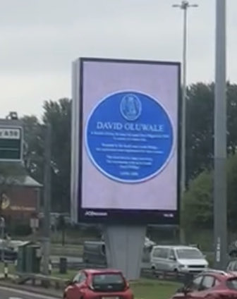 Here’s a challenge to the ragbag racist who stole the #BluePlaqueForDavidOluwale — pinch these if you can (now all over #Leeds, donated by #JCDevereux). We have friends in high places.