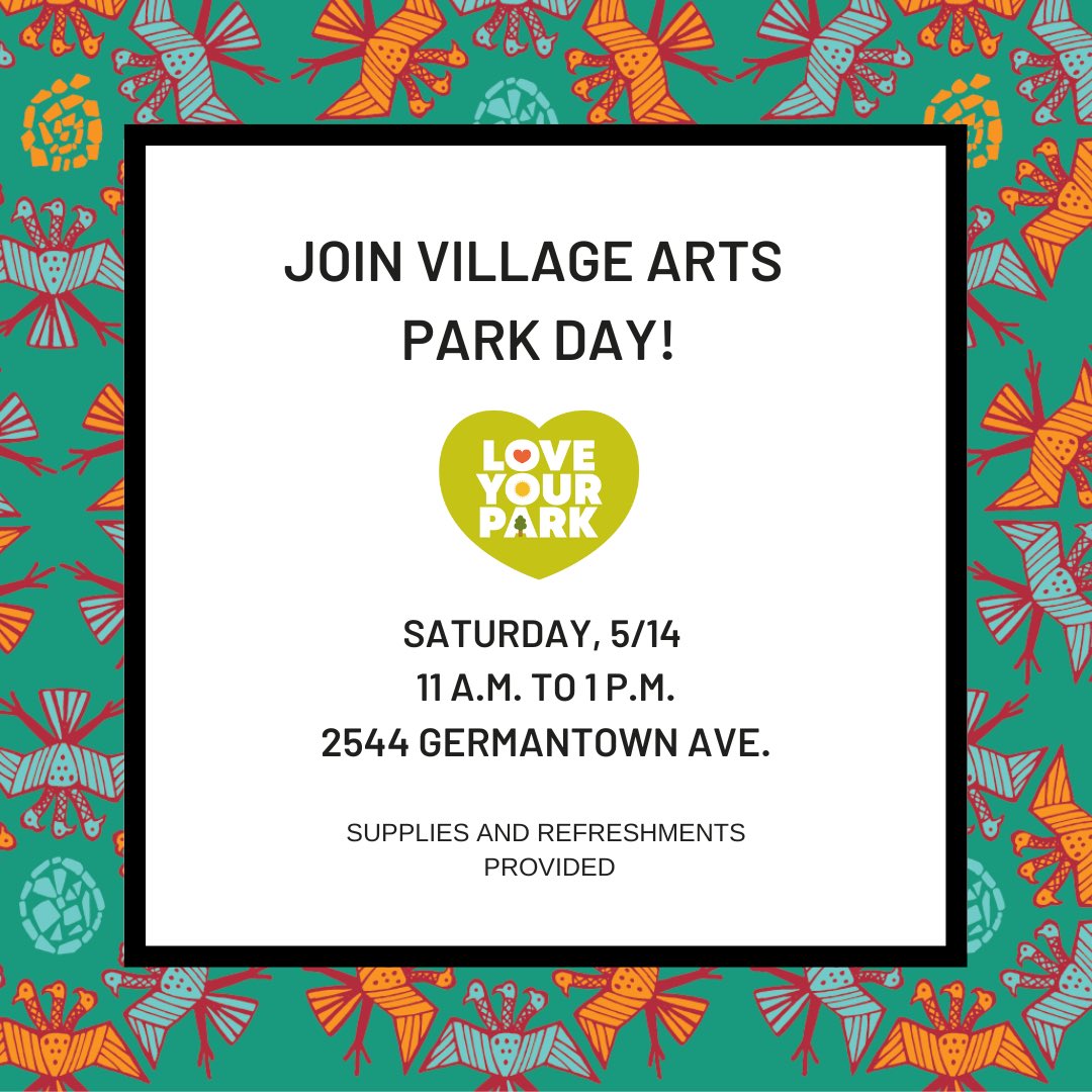Villagephilly's tweet photo. The Village is a proud participant of #loveyourparkweek! Join us on May 14 for a day of cleaning, gardening, painting, and artistic projects. ๐ฑ๐ท
Register today: https://t.co/k9S0b780TS
#loveyourparkphilly #philly #phillyparks #phillyparksandrec https://t.co/MI43SNPJPW
