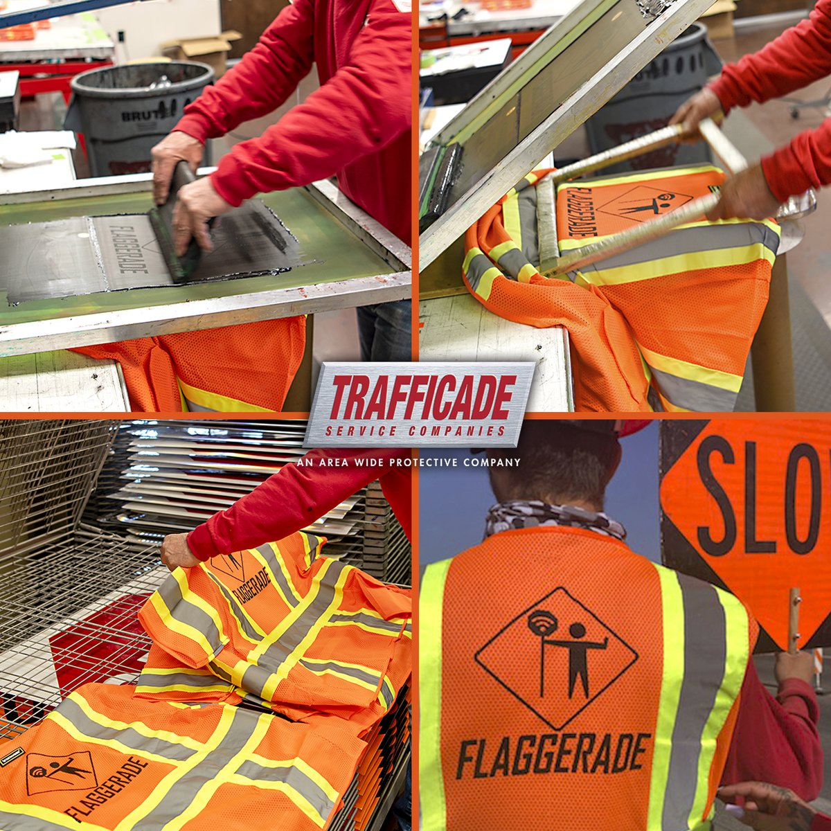 trafficade's tweet photo. Trafficade Signs and Sales personalizes our Safety Vest, so you can be assured when you see Flaggerade or Trafficade, the most qualified, and certified personnel are on the job and in the work zone.  Be Safe, Be Seen in the Work Zone.  
#silkscreen #signshop #workzonesafety https://t.co/kHbTnLoqzf