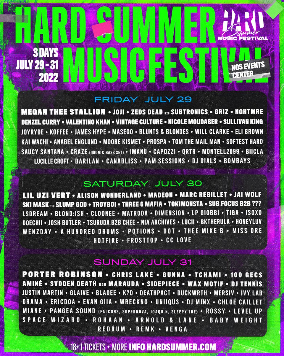 Hard Summer 2023 Lineup Tickets Schedule Map Set Times