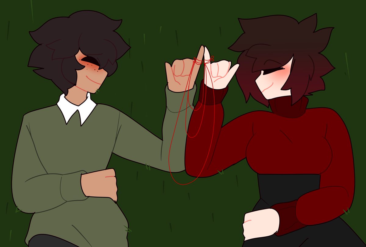 Neoqh0st's tweet photo. 🌹Rosegarden week 2022🌲
Day 3: Red Thread of Fate

rg in casual clothes go brrr 
idk how to draw grass don’t mind it 
{#RosegardenWeek #RGWeekMay2022 #RWBYRosegarden #OscarPinexRubyRose} https://t.co/8UVs6pj5pr