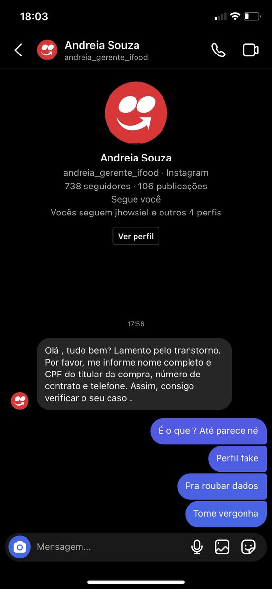 _Wenisson's tweet photo. @iFood até os perfis fakes são mais rápidos pra responder e roubar os dados hein … quero meu dinheirooooooo https://t.co/cx4CkFEH7z