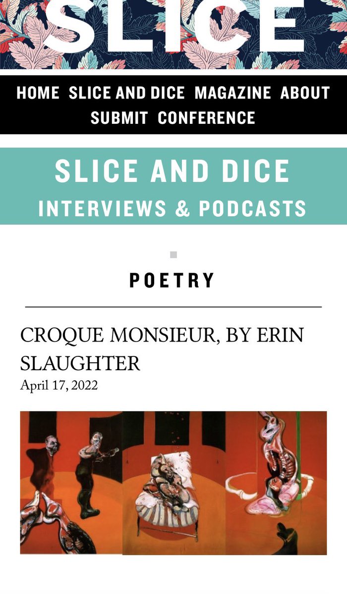 A billion thanks to @SliceMagazine for including my poem about fancy sandwiches, climate apocalypse & pandemic-era lust for Gordon Ramsay. Their “Levity” issue is full of great art for awful days—the gravity of the world burning & ways to laugh despite it 
https://t.co/nmfFeW6abA https://t.co/SaGDnyWl6i