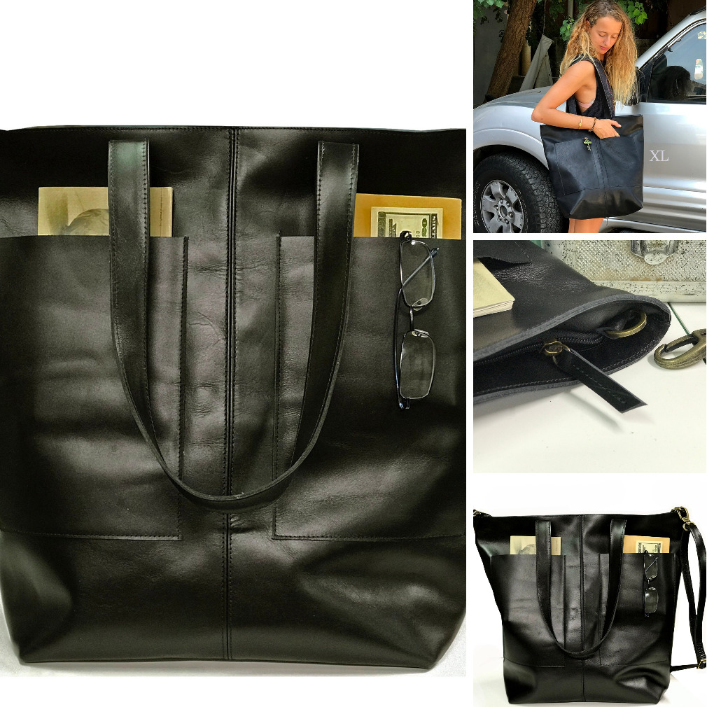 Black Leather tote Large leather tote bag Leather etsy.me/348eKFP @etsymktgtool