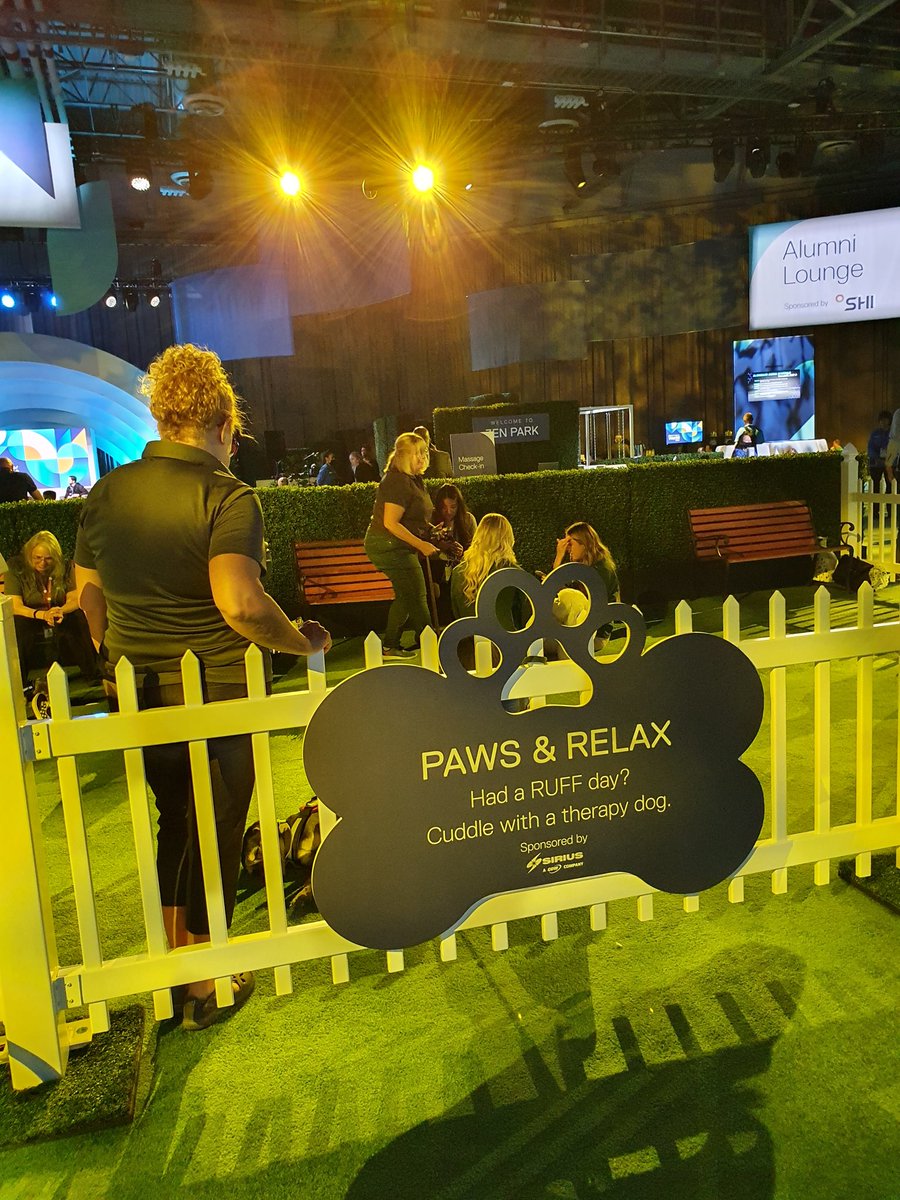 If you need a "paws", go meet Imax, Jake, Teddy and Sadie 🐕🐶🦮🐕‍🦺🐩🐾#DellTechWorld #IWork4Dell