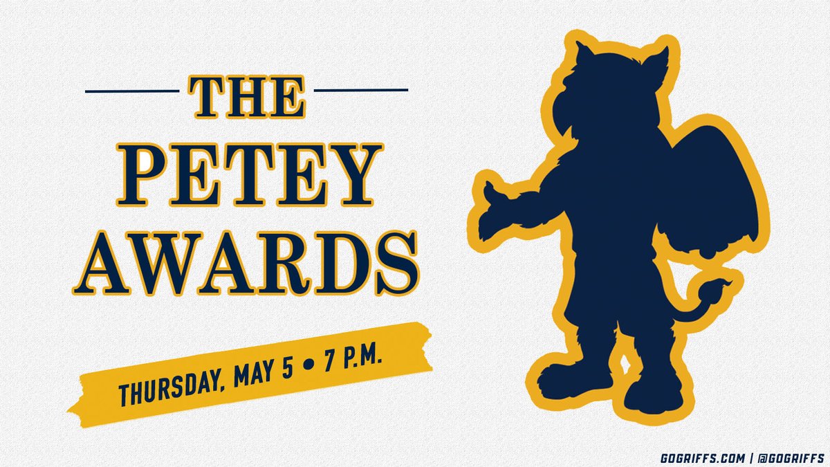 GoGriffs's tweet image. On Thursday, we’ll honor the best and brightest #Griffs at the annual #PeteyAwards.

Exciting to have everyone back together in the Montante Center after two years of online shows.