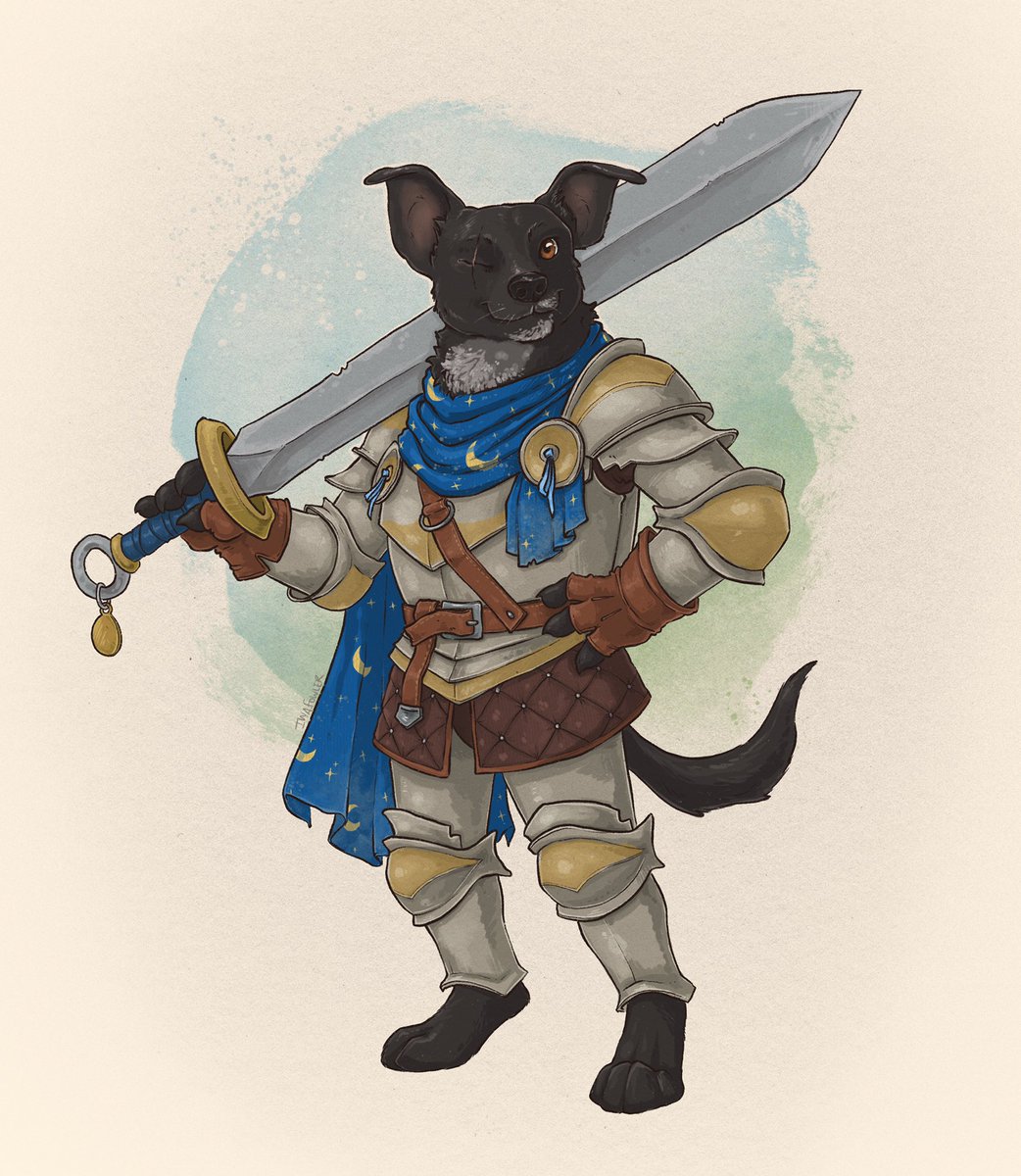 Paladin pup! ✨
.
#characterart #doggo #fantasyart