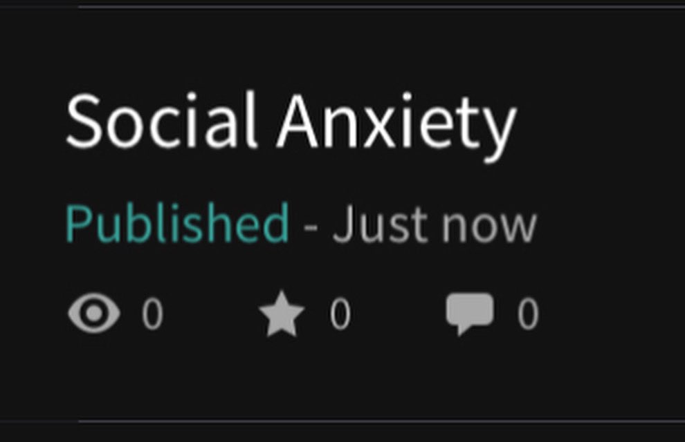 KyraSmi98160922's tweet photo. Social Anxiety available to read now from my book Thoughts.
https://t.co/KQvmxOsPlm
#socialanxiety #writing #thoughtsbook #kyrasmithauthor #thoughts #letsgetwriting #author #gettingthethoughtsoutofmyhead https://t.co/l5kjqng6yU