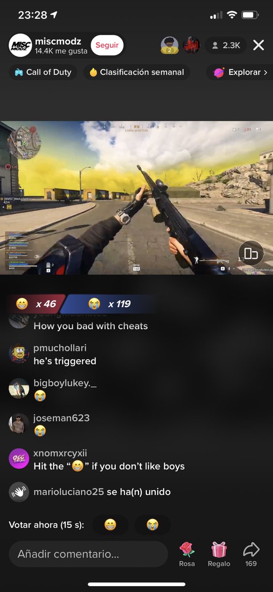 gersilva86's tweet photo. @TaisonTV @Activision este usuario está usando hacks i transmite en tik tok https://t.co/sGkeXZ5B6z