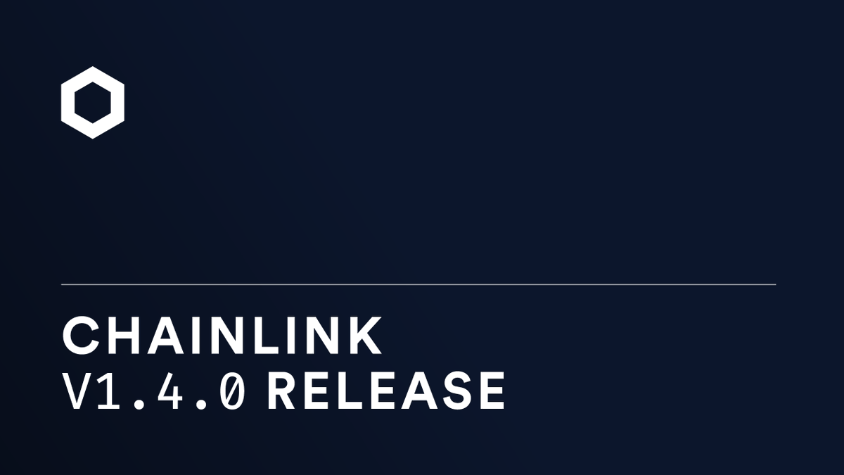 chainlink's tweet photo. 1/ #Chainlink v1.4.0 has been released and is now available on Docker Hub and GitHub! 🏗️
 
This update includes a number of quality of life improvements for node operators.
 
In this 🧵, we'll explore three new features. https://t.co/2UWbEUh697