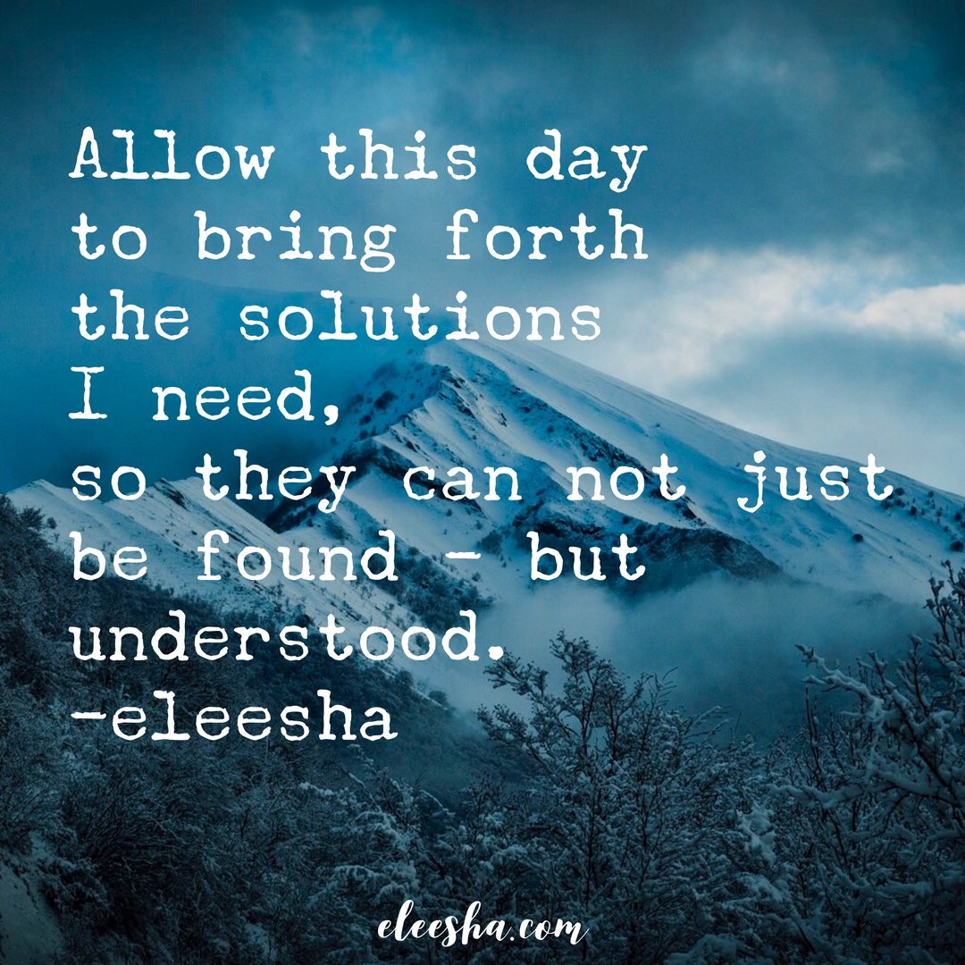 eleesha's tweet photo. 👉 FINDING LIFE'S SOLUTIONS: TODAY'S INSIGHT: Allow this day to bring forth the solutions I need, so they cannot just be found - but understood! 👈
.
❤️💜💖💚
.
...ღ #quotestoday #dailyquotes #dailyaffirmations #dailyinspiration #inspirationquotes #soulmessage https://t.co/eMm8wPz1O3