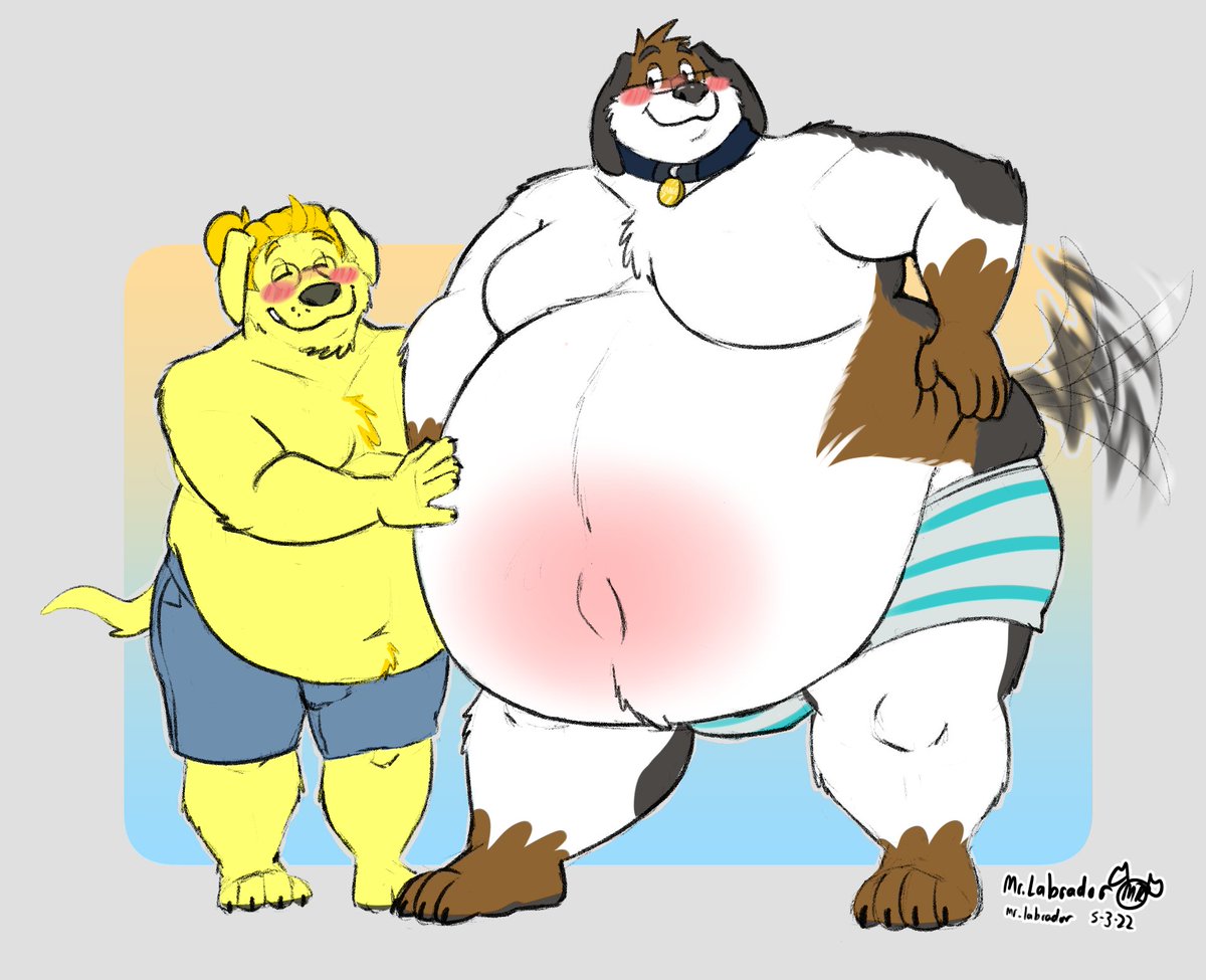 Commission!

CW: mpreg

Range is showin' off his tum to Lab. Wonder who the dad is...?