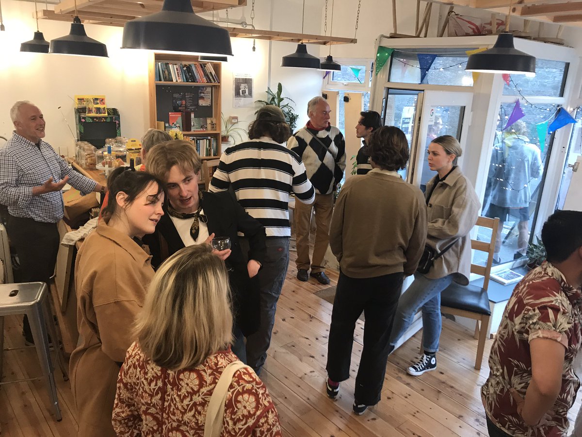 CliikCommunity's tweet photo. Exhibition opening at The Talk Shop this evening. Artist Kieran Walsh whose paintings will be on display for the next two weeks! #thetalkshop #art #painting #plymouth @PlymCultureUK #cliikcommunity https://t.co/YSV9jH3XXd