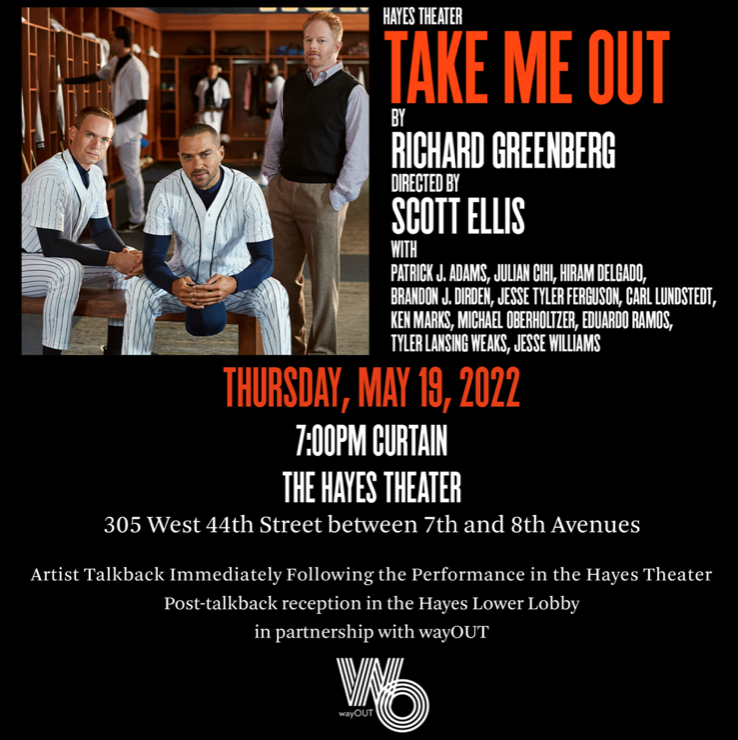 We are so excited to announce our partnership with Second Stage in NYC.  Join us on May 19th @ 7pm at the Hayes Theater (240 W 44th Street), with a performance of their Tony Award Winning play, Take Me Out, starring Jesse Williams and Jesse Tyler Ferguson. 

Ticket link in Bio!
