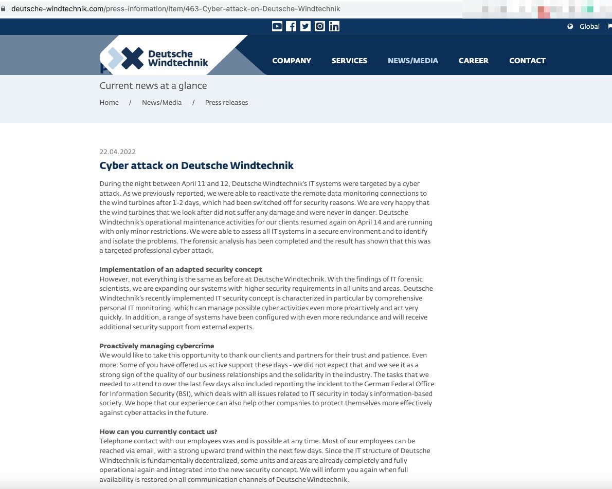 _venarix_'s tweet photo. #BlackBasta ransomware group claimed responsibility for the cyberattack against Deutsche Windtechnik, a German🇩🇪 wind turbine operator. On April 26, #BlackBasta published 100% of the stolen data on the group's blog site, which includes PII...

#Ransomware #GDPR  #databreach https://t.co/fZbOSbBXEf