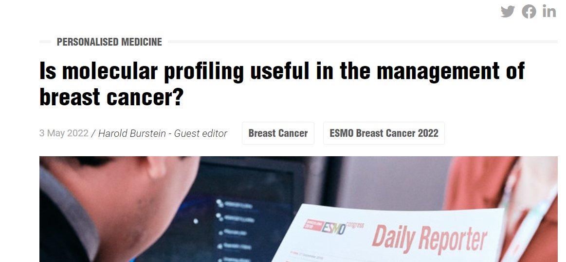 darioT_'s tweet photo. "Is #molecular profiling useful for metastatic luminal breast cancer?"

-> A #controversy session at #ESMOBreast22 🎙️right now! 

Don't miss @DrHBurstein 's editorial on @myESMO #dailyreporter 

🗞️👇👇👇
https://t.co/uDCdH5TVBm https://t.co/DVrdFLH08L
