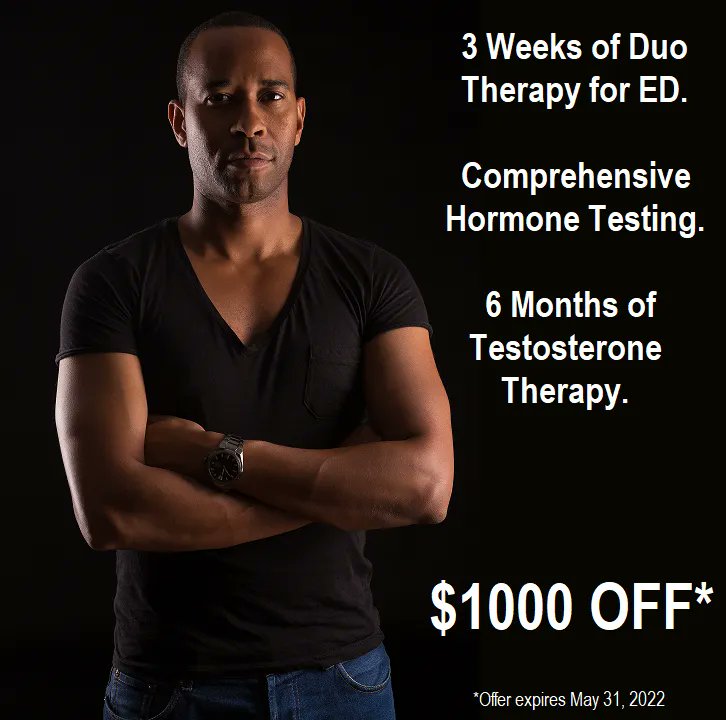 DrJimDC's tweet photo. Offer good until 5/31/22. 3 week shockwave therapy program for ED,  comprehensive hormone testing, and 6 months of Testosterone therapy. $1,000 OFF. Consultations  always free and confidential. Call: (303) 424-7171, email: info@ihrdenver.com. Offer expires at midnight, 5/31/22. https://t.co/MSrpEeTQFp