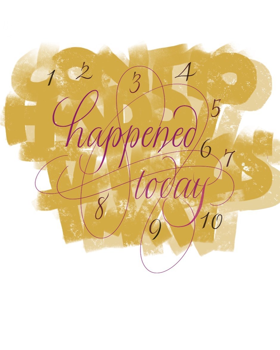 HNCalligraphy's tweet photo. Count 10 happy things that happened today🎵
今日起った良い事10個数えよう😃🎵
全て🍎✍で書いています(^^♪
#iPadカリグラフィ #モダンカリグラフィ
#digital_calligraphy #アップルペンシルで出来る事
#10happythings #pointed_pen_variations
#NEULAND https://t.co/WfS6KBbnAH