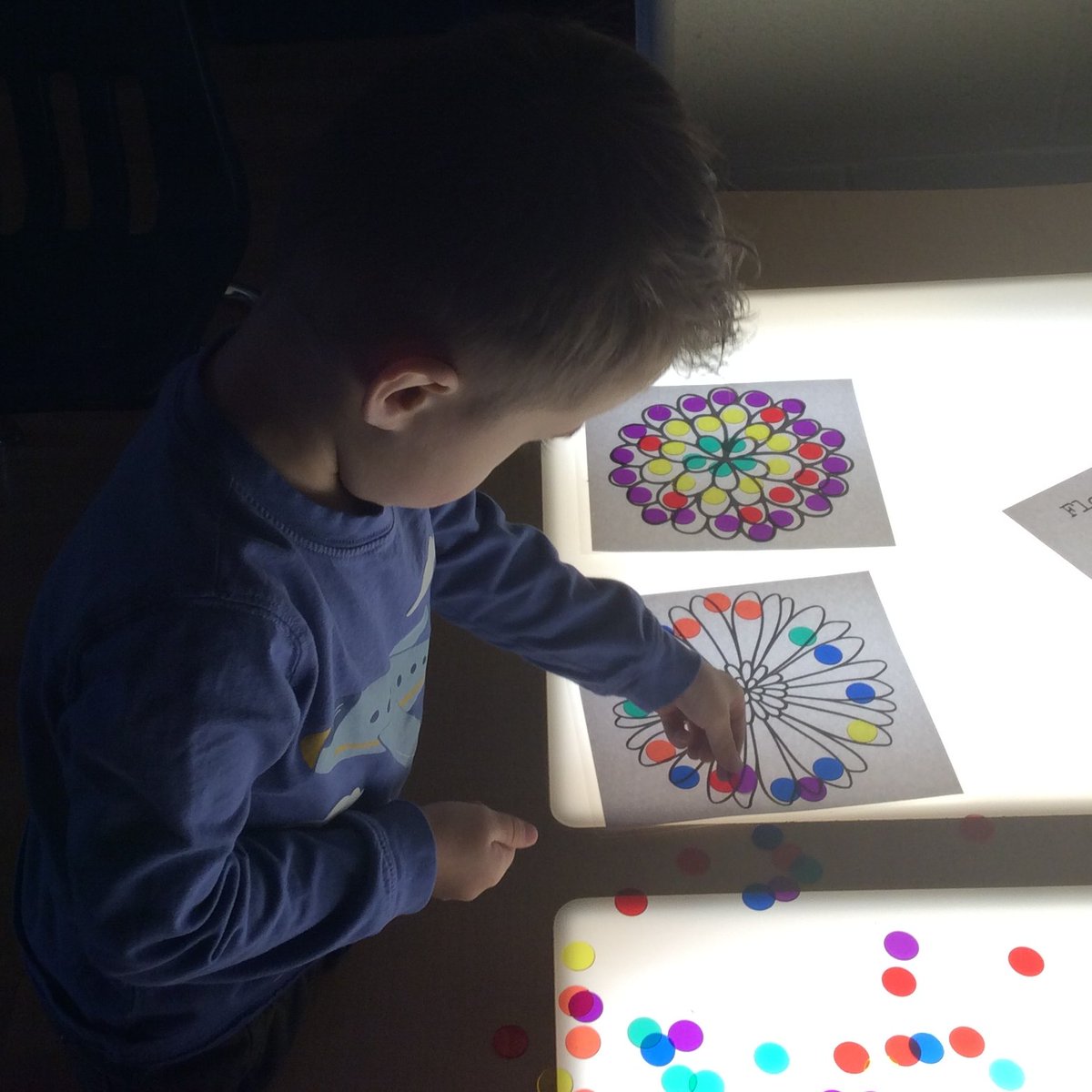 IRECPreK's tweet image. 💐Flower Mandalas at the #LightTable💐 This calming activity provided great opportunities to focus &amp;amp; create alongside peers or independently. We love the many #EarlyLearning invitations for deep engagement that our @naturalpod light table provides us with in #PreK! @IREC1