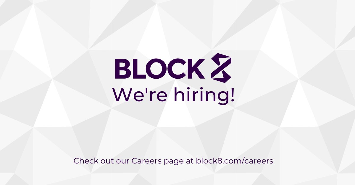 block8_com's tweet photo. Block8, Australia's leading blockchain venture studio, is growing fast. Weโre looking for talented blockchain specialists to join our team. Letโs chat! https://t.co/EZo0QyOtLj #block8 #seniorsoftwareengineers #softwareengineers #testengineers #associatetestengineers https://t.co/uRt9tPeNjX
