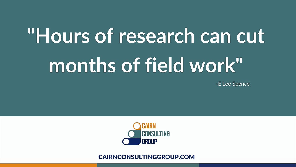 "Hours of research can cut months of field work"
 -E Lee Spence

#research #researcher #researchers #researchlife #researching #researchEverything #researchstudy #researchmatters #cairnconsultinggroup
