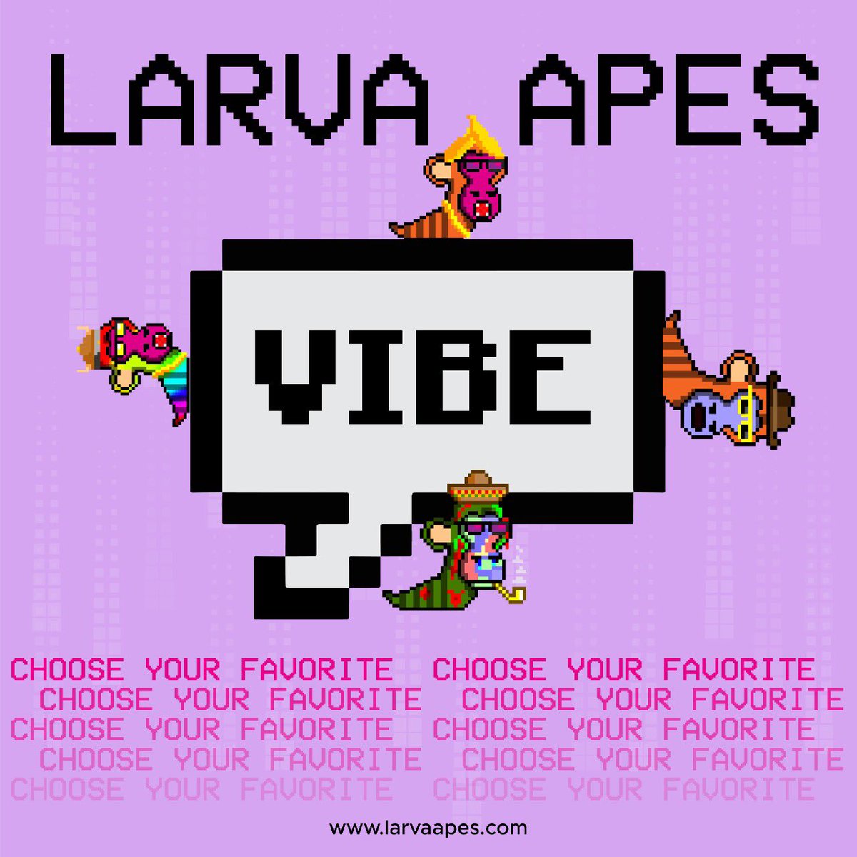 You can figure out our larva apes vibes just from looking at them, right?
They are one in a never happening again” collection!

📍larvaapes.com

#NFT #Giveaway #NFTLarvaAPEs #NFTs #NFTGiveaway