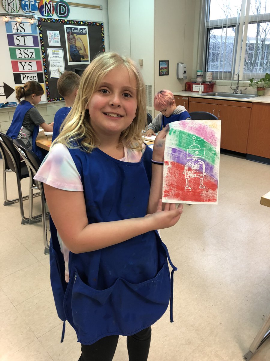 AndersonArtists's tweet photo. Today second graders tried a method of printmaking with markers!  #yes2tps #tpsand1 https://t.co/T9kZwBQ0t5
