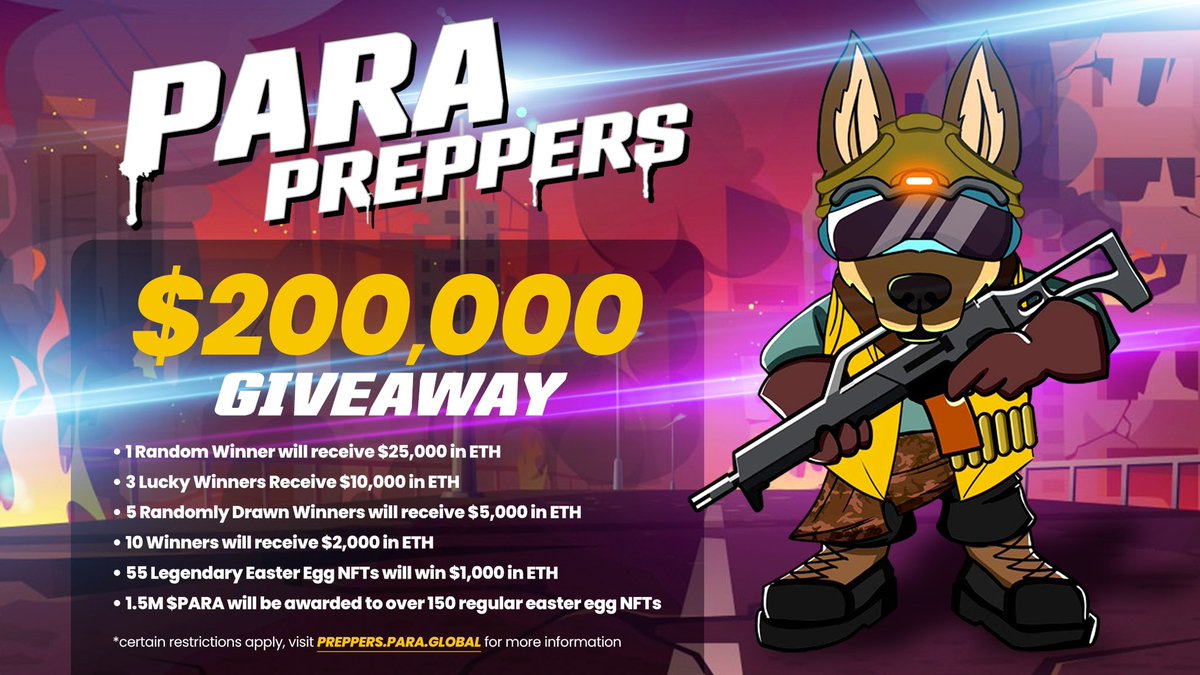 JFras1211's tweet photo. Let's go!! Tomorrow 3:30 EST #HumpDayHuddle with @Para_Holdings and #NFT minting starts at 4:00 EST! 

JE SUIS PREST! I AM READY! 

Live #GIVEAWAYS, as well as the possibility to mint an "Easter egg" #100xgem #Para #ParaPreppers #MayThe4th 

See prizes 👇👇👇👇👇 https://t.co/phxgsRFEvV