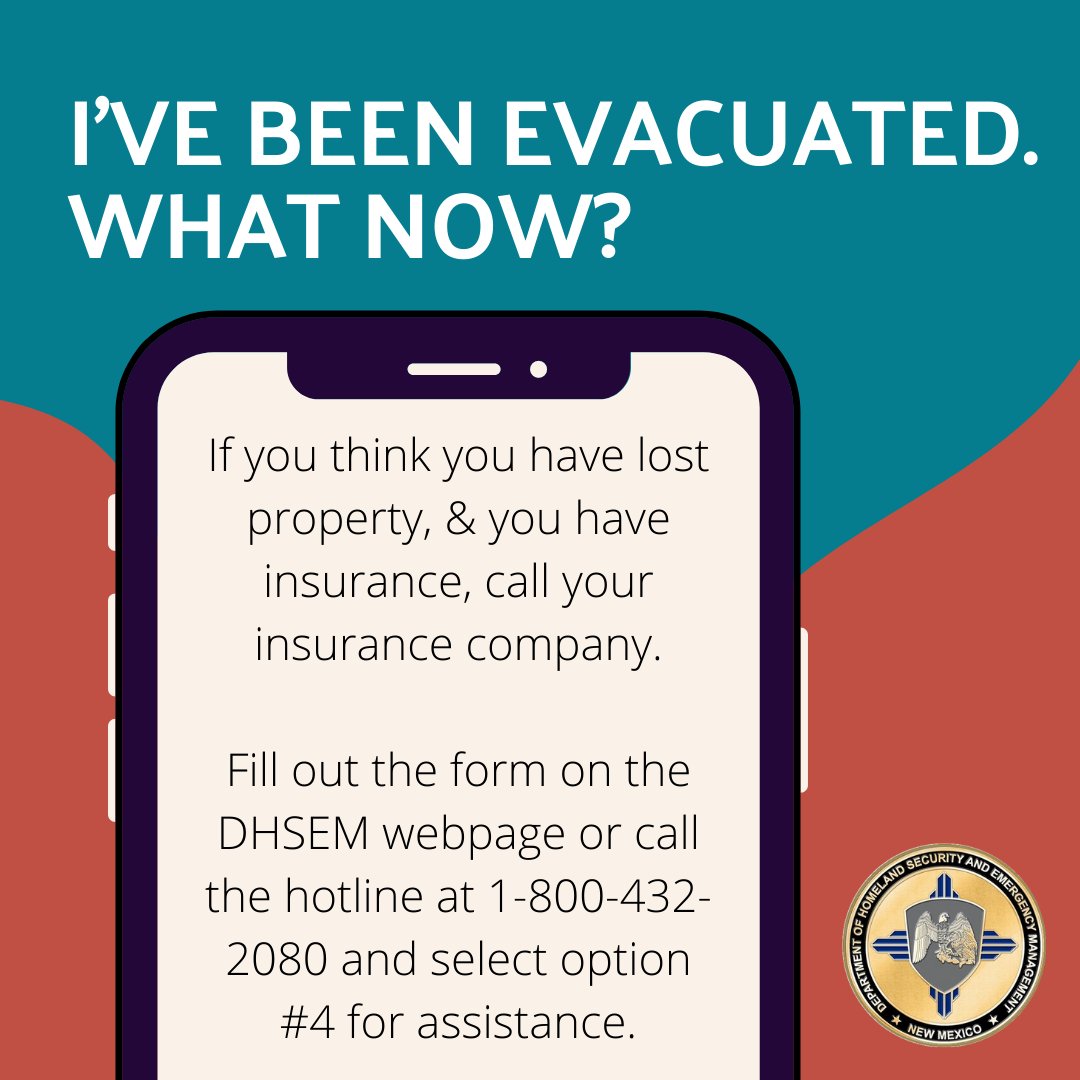 If you or a loved one has been evacuated due to the recent wildfires in NM, take these steps, Visit DHSEM's webpage for forms and more information. Stay safe!
hubs.ly/Q019s0R60