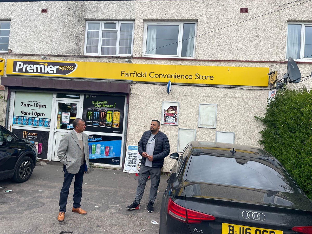 AzizPerth's tweet photo. Out in Fairfield today Speaking to local business owner Mr Nabeel who said 
recovery after covid is very much important for local businesses 
and he ensures his support for @ScotTories 
#LocalVoteTory #perthshire #SupportSmallBusiness
#supportlocalbusiness
@murdo_fraser @ccmilne https://t.co/PemPbDLcZf