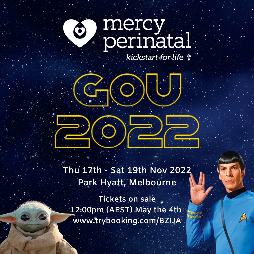 Today is the day! ✨Tickets are on sale for #GOU2022 at 12:00pm (AEST) today via Trybooking. Head to our webpage to see our program, event details, and of course the link to register! mercyperinatal.com/event/global-o…