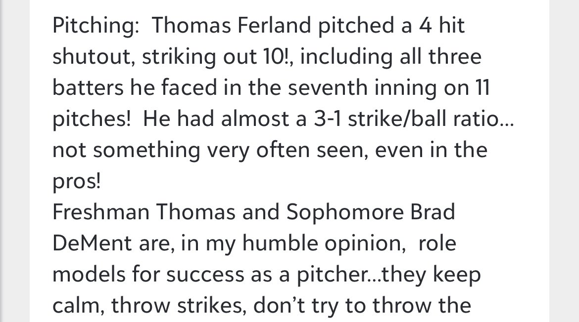 thomasferland48's tweet photo. First Team All Region Pitcher as a Freshman. @Capstonebseball https://t.co/73eChAAFyY