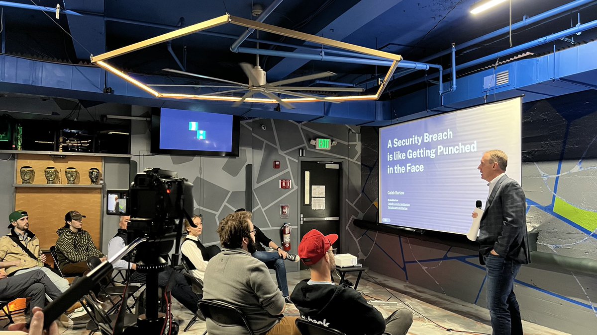detectify's tweet photo. They know your attack surface - do you? @calebbarlow going through why a security breach is like getting punched in the face. #easm #appsec #gohackyourself https://t.co/y4KdWlMWdQ
