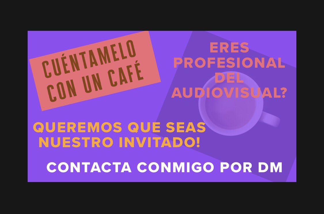 YassmineOthman's tweet photo. #cuentameloconuncafe
#tellmeovercoffee
Are you a professional in the film industry?
We would like to have you as our Guest.
Contact me via DM !
.
.
.
#interview
#interviews
#interviewing
#talents
#filmindustry
#filmindustrynetwork https://t.co/zlTz3qX9sU