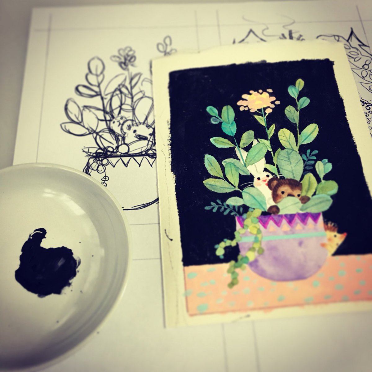 「#みどりの日 
様々なみどりを探すことが好きです🌿🍃 」|おおでゆかこ - イラストレーター 絵本作家のイラスト