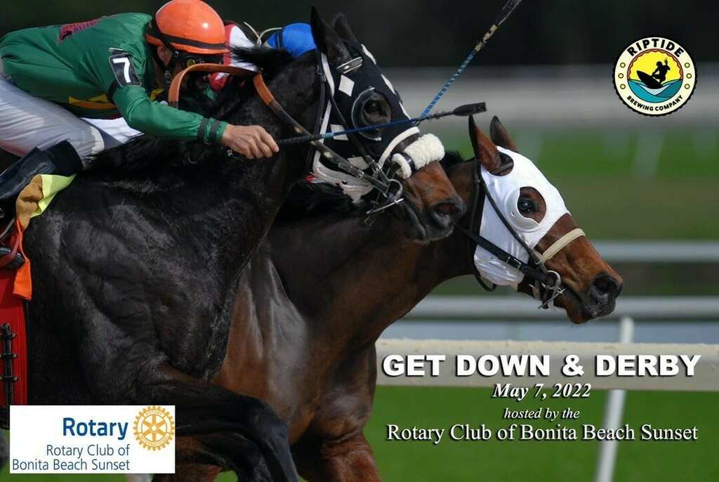 BeachRotary's tweet photo. You’re invited to the 2nd Annual Get Down and Derby!

Meet the Lee County Sheriff’s Office Mounted Patrol, sip on a Derby Lilly while you snack on some outstanding food all while watching the Derby! 

Get your tickets now for Get Down and Derby hosted by the Rotary Club of B… https://t.co/P5fThWeRoV