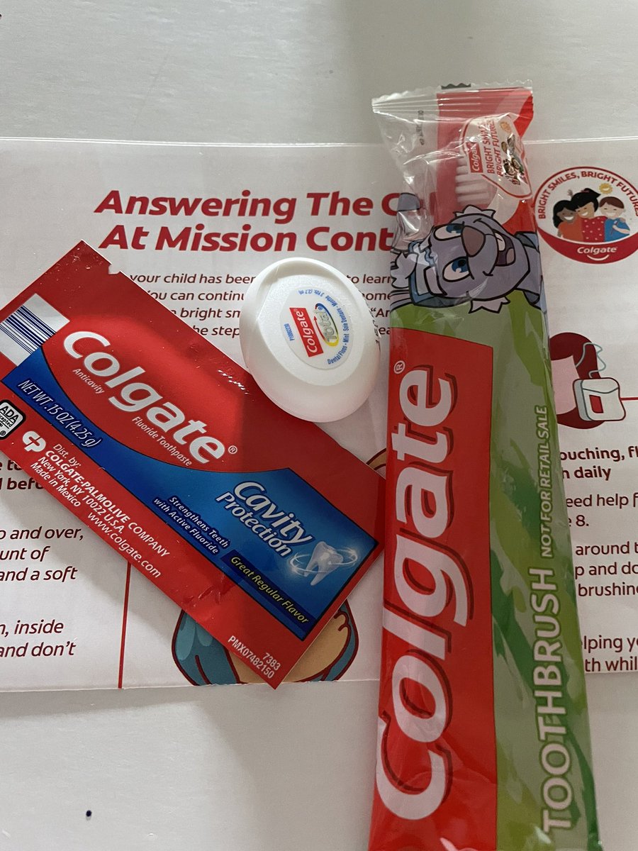 Thank you to Mrs. Elderkin for giving us some dental hygiene kits to close out our health &amp; hygiene unit!