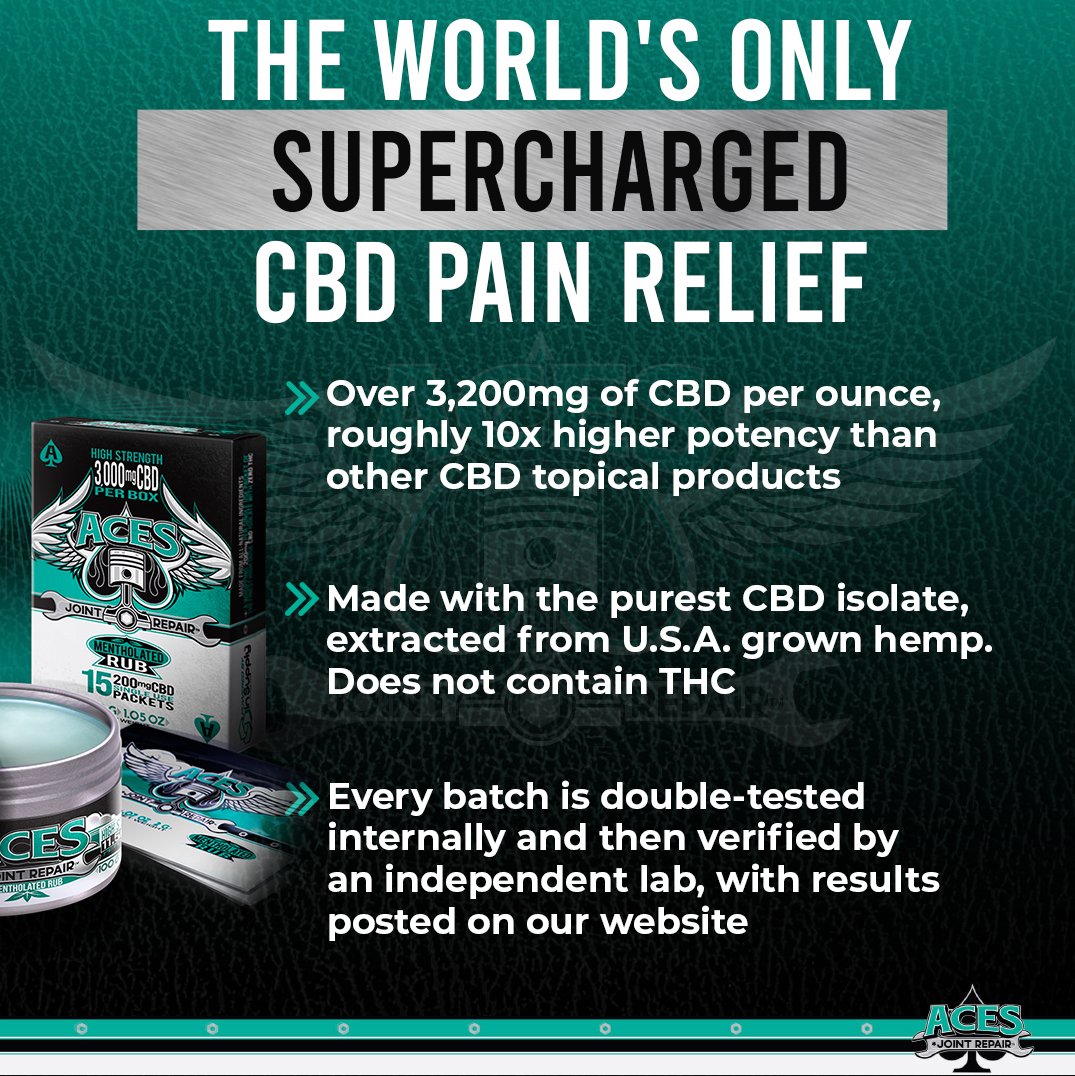 AcesJointRepair's tweet photo. MAXIMUM MITIGATION FOR MUSCLE &amp; JOINT IRRITATION.

With over 11% CBD per can, you'll be back in action in no time.

#cbd #painrelief #acesjointrepair https://t.co/znGHez9JAi