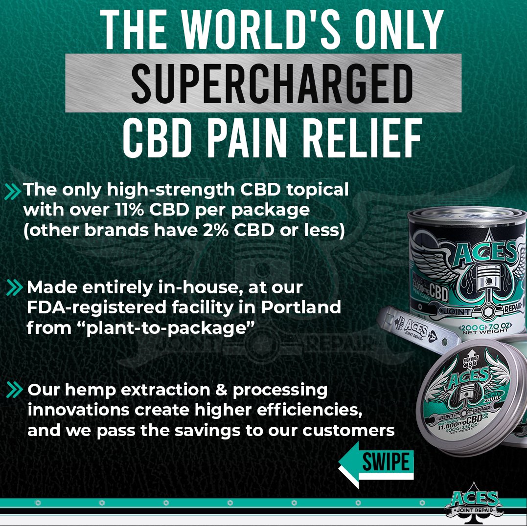 AcesJointRepair's tweet photo. MAXIMUM MITIGATION FOR MUSCLE &amp; JOINT IRRITATION.

With over 11% CBD per can, you'll be back in action in no time.

#cbd #painrelief #acesjointrepair https://t.co/znGHez9JAi