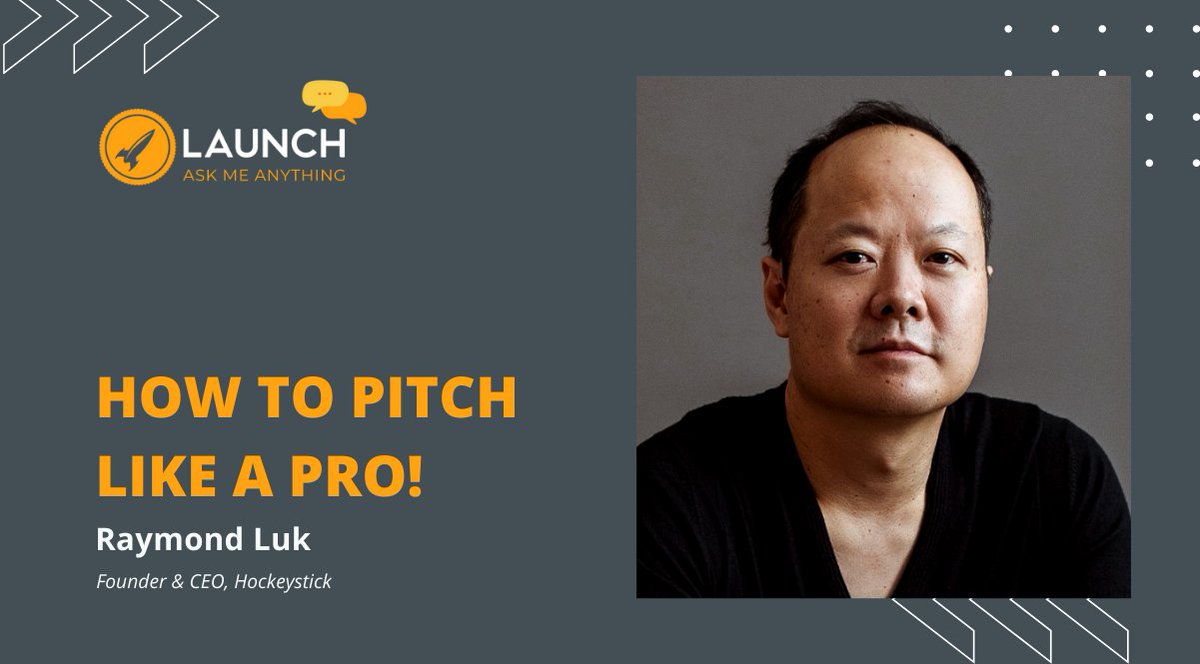 Launch (@launchacademyhq) on Twitter photo Founder & CEO <a href="/hockeystickco/">Hockeystick</a>; author of Pitching a Leap of Faith; and the host of Pitch Lab webinar series <a href="/rayluk/">Raymond Luk</a> joins us for this month's #LaunchAMA #podcast to answer questions on #pitching best practices, tips & tricks and much more! 🎙️pod.link/1544835271 Founder & CEO <a href="/hockeystickco/">Hockeystick</a>; author of Pitching a Leap of Faith; and the host of Pitch Lab webinar series <a href="/rayluk/">Raymond Luk</a> joins us for this month's #LaunchAMA #podcast to answer questions on #pitching best practices, tips & tricks and much more! 🎙️pod.link/1544835271