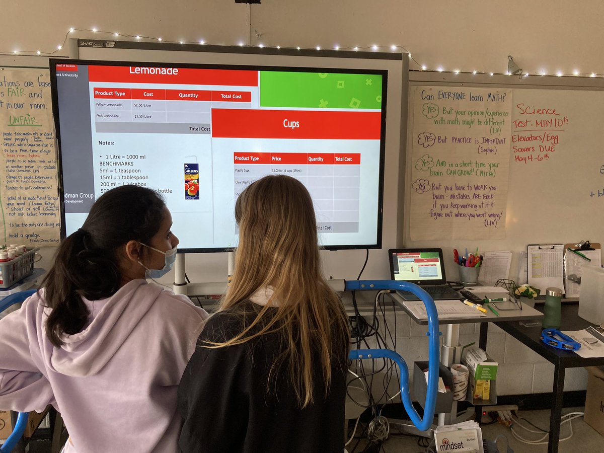 Our <a href="/JamesMordenDSBN/">James Morden Public School</a> #entrepreneurs begin the #designthinking process, considering goals and imagining serving sizes for their lemonade stands <a href="/GoodmanSchool/">Goodman School of Business</a>. They are so excited to sell <a href="/BrockUniversity/">Brock University</a> in June!